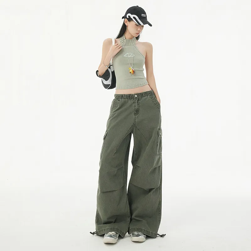 Wen Shan Casual Pants Women's Army Green-3