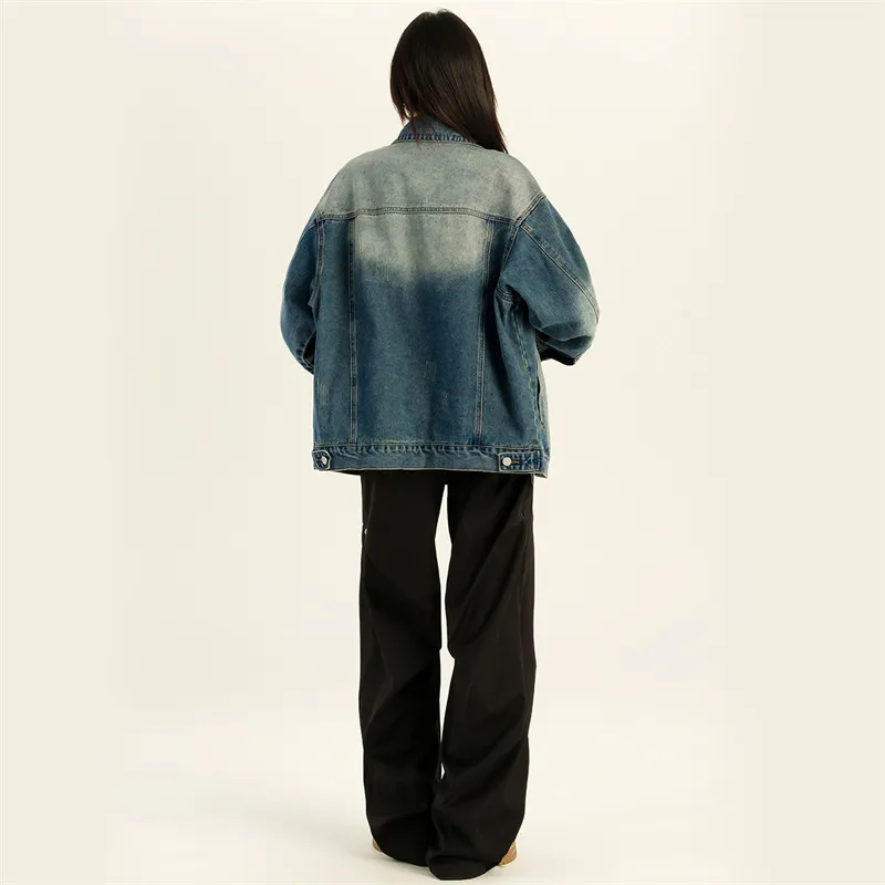 Wen Shan Denim Jacket Women's Dark Blue-4