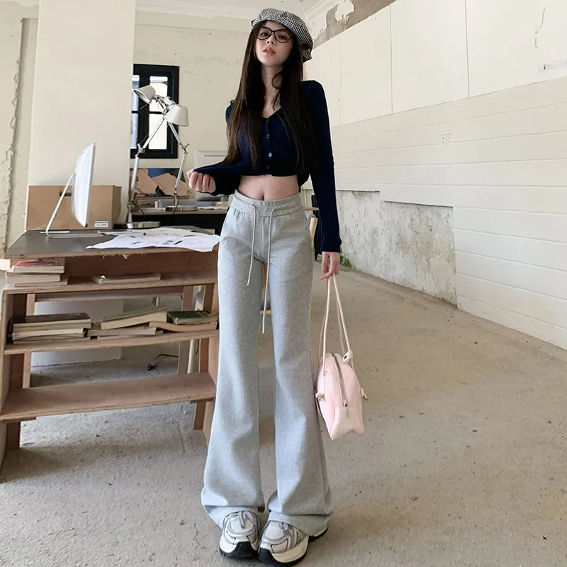 Wen Shan Casual Pants Women's Gray-3