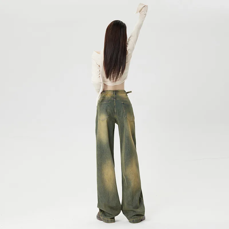 Wen Shan Jeans Women's Mud Dyeing-5