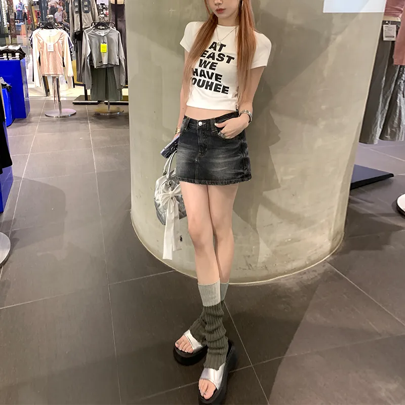 Wen Shan Denim Short Skirts Women's-6