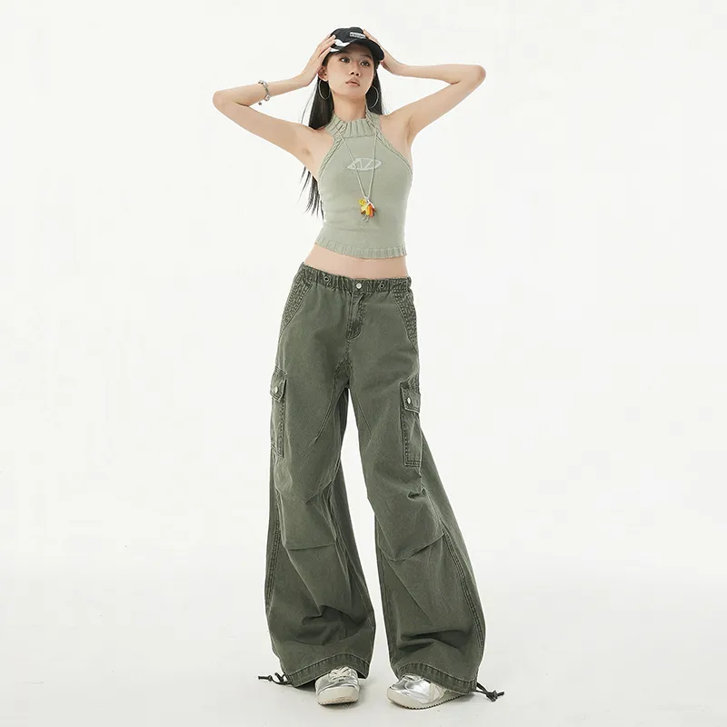 Wen Shan Casual Pants Women's Army Green-2