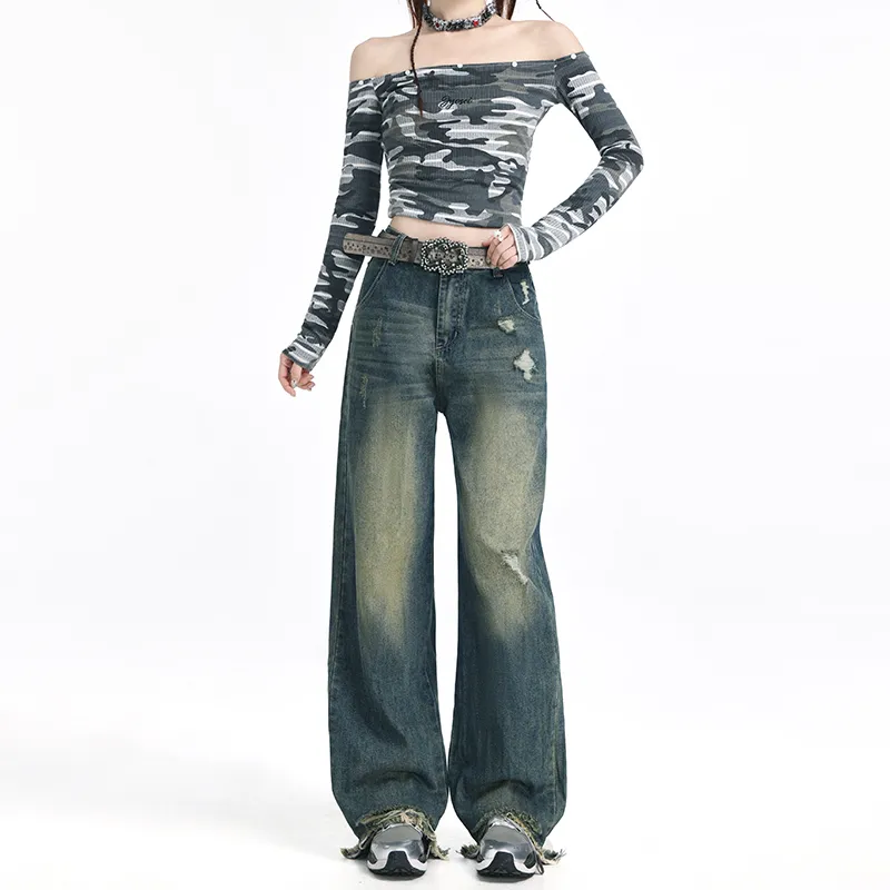 Wen Shan Jeans Women's Vintage Blue-9