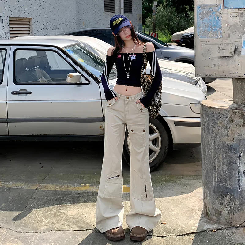 Vine Color Jeans Women's Coffee Pants-8