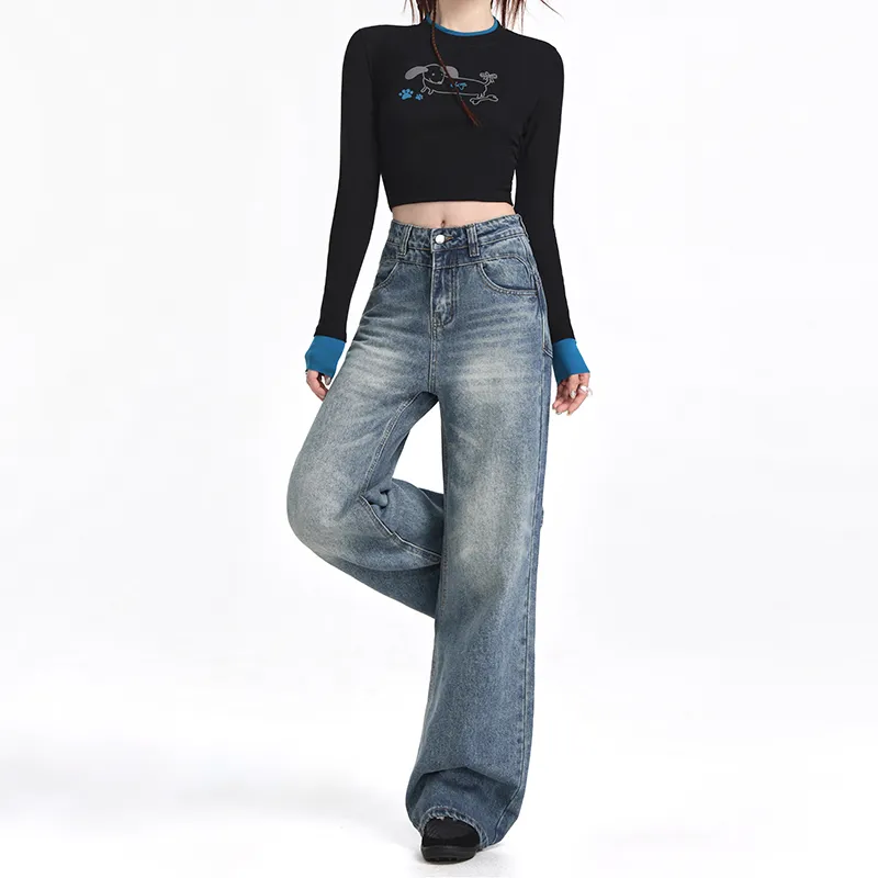 Wen Shan Jeans Women's Vintage Blue-8