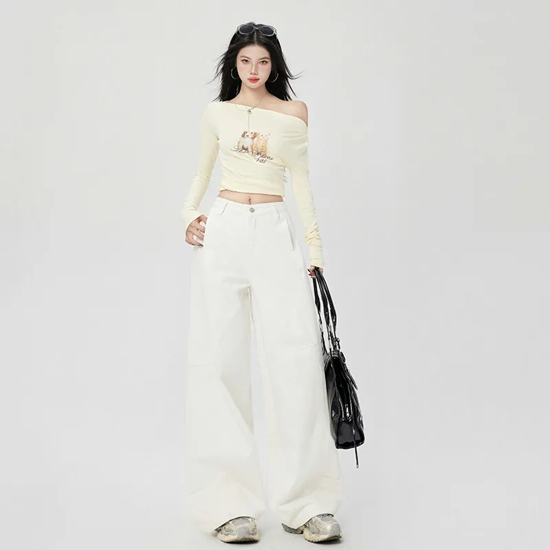 Wen Shan Casual Pants Women's White-1