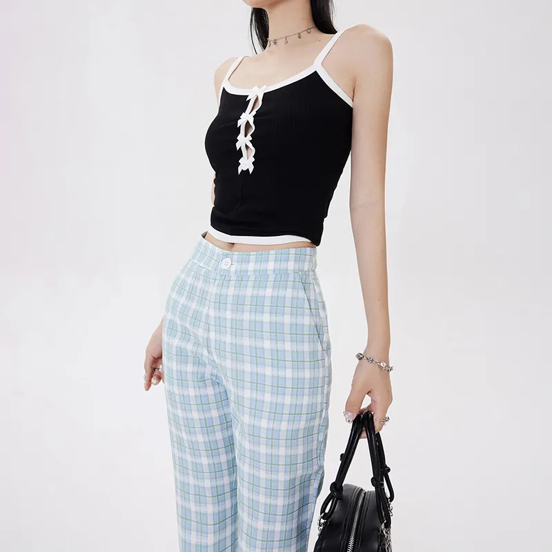 Wen Shan Casual Pants Women's Light Blue-4