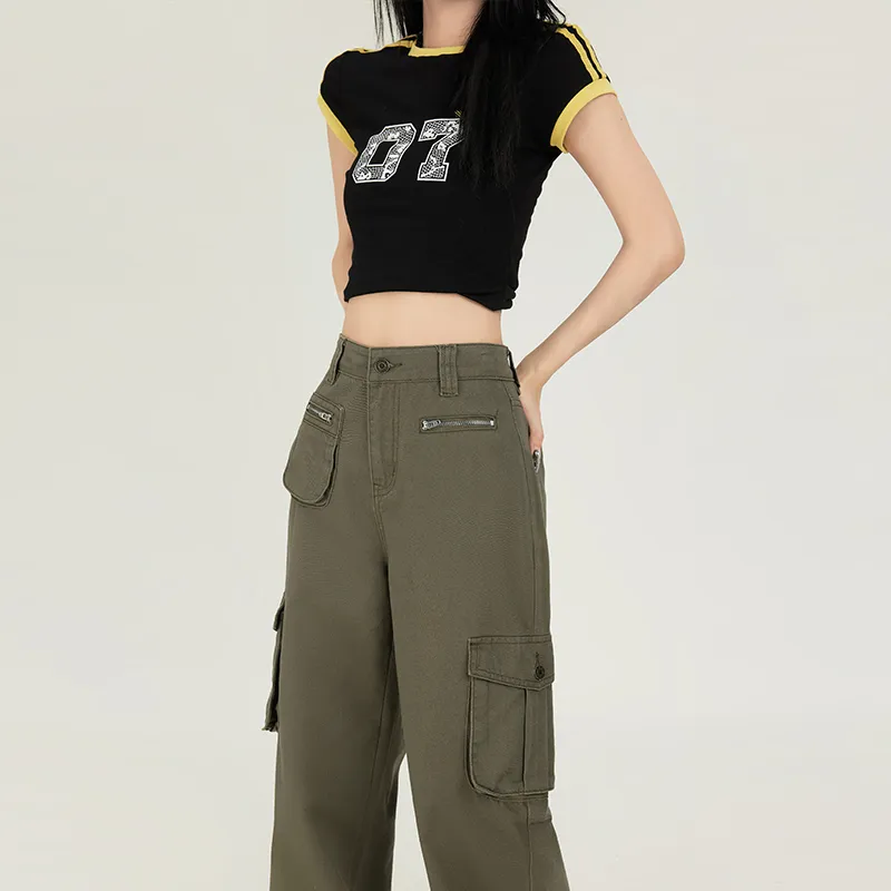 Wen Shan Cargo Pants Women's Army Green-3