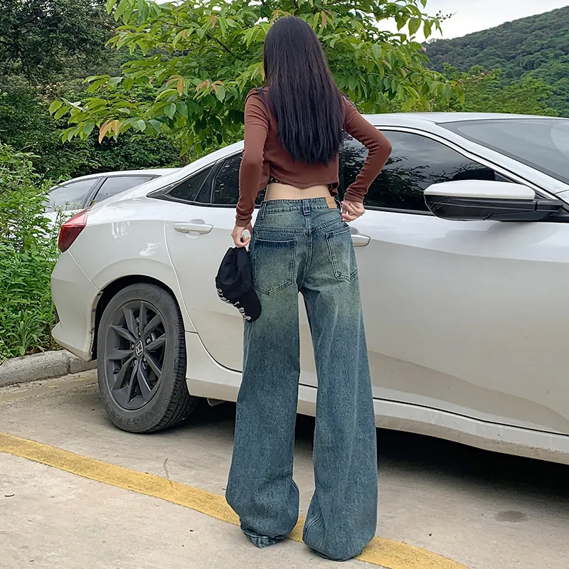 Wen Shan Jeans Women's Yellow Blue-4