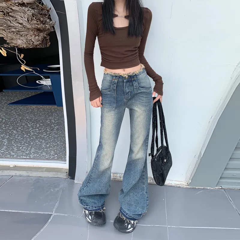 Wen Shan Jeans Women's Vintage Blue-5