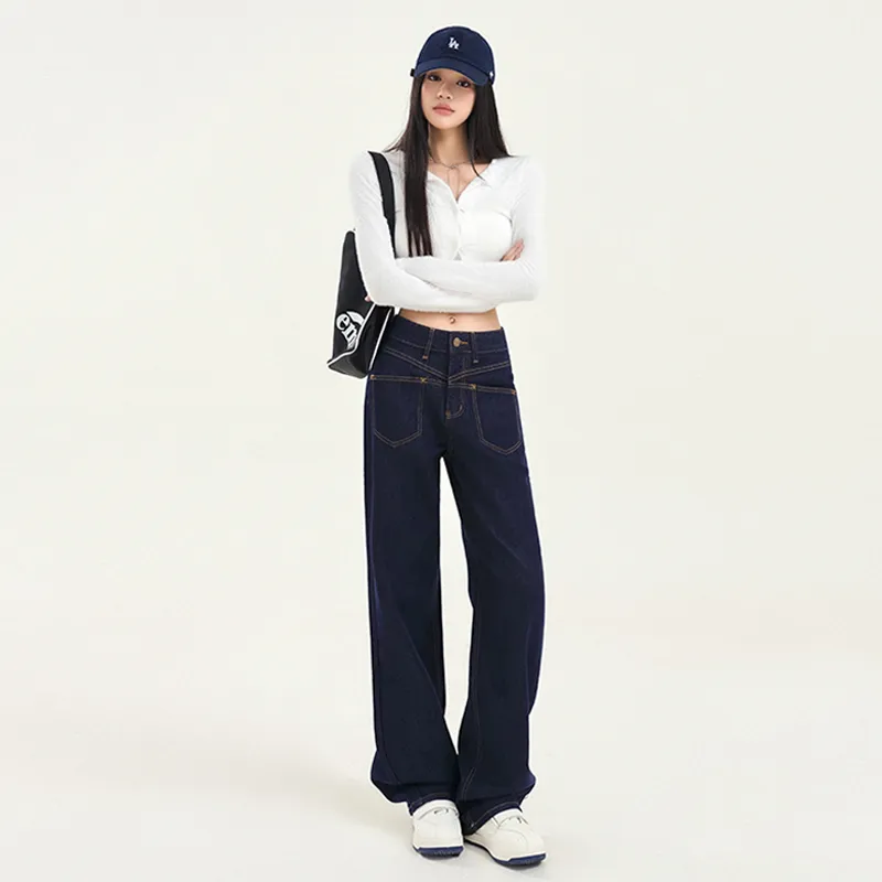 Wen Shan Jeans Women's Dark Blue-5