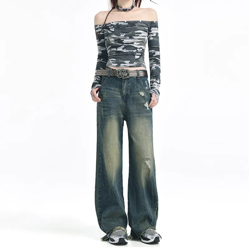 Wen Shan Jeans Women's Vintage Blue-10