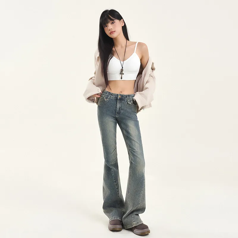 Wen Shan Jeans Women's Vintage Blue-8