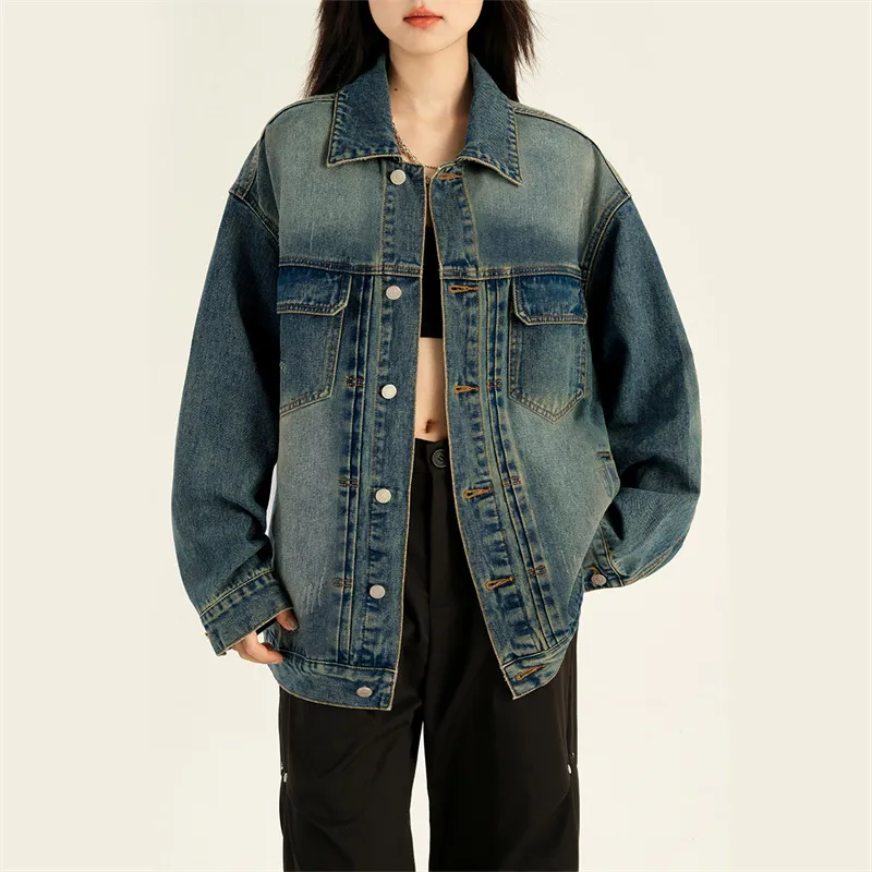 Wen Shan Denim Jacket Women's Dark Blue-3