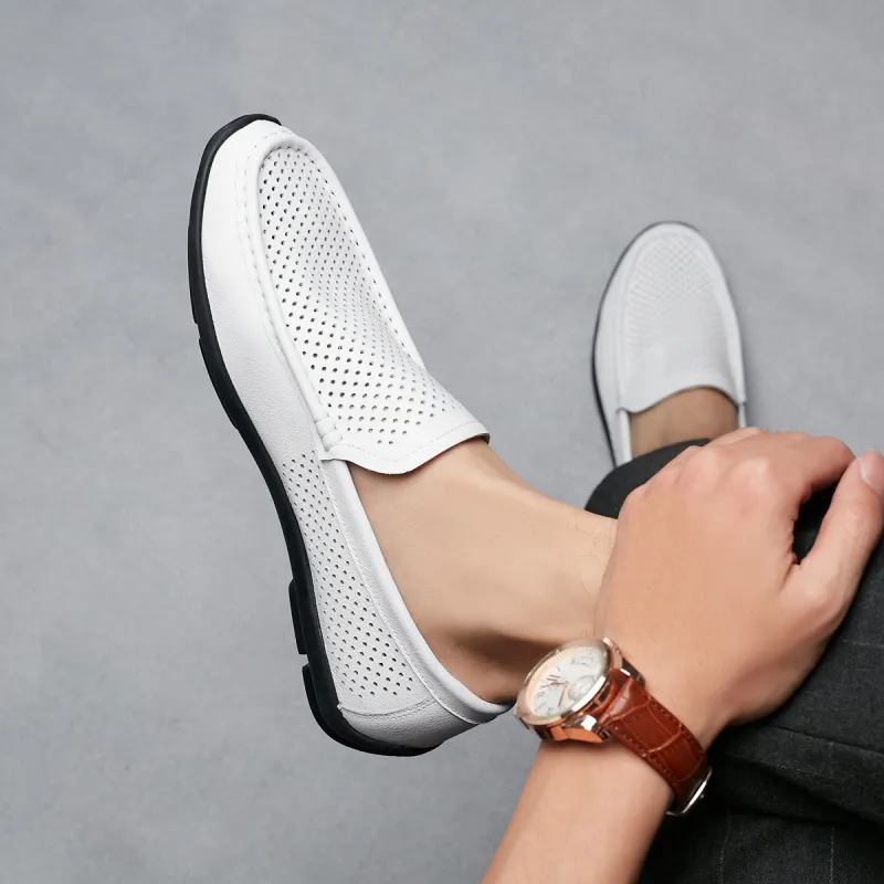 KAISER Gommino Loafers Men's White-7
