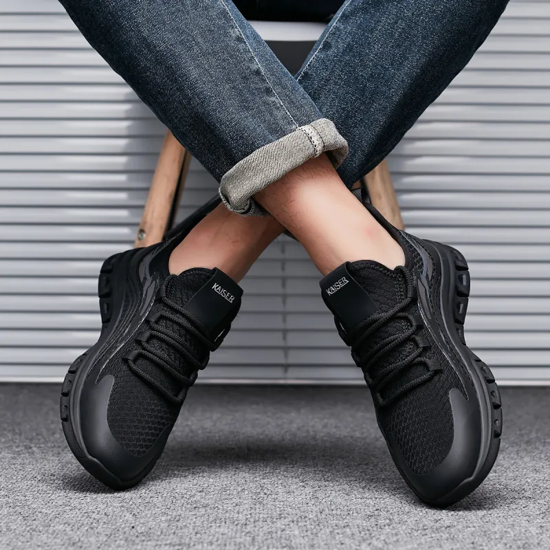KAISER Cushioning Breathable Balanced Lightweight Low Top Running Shoes Men's Black-6