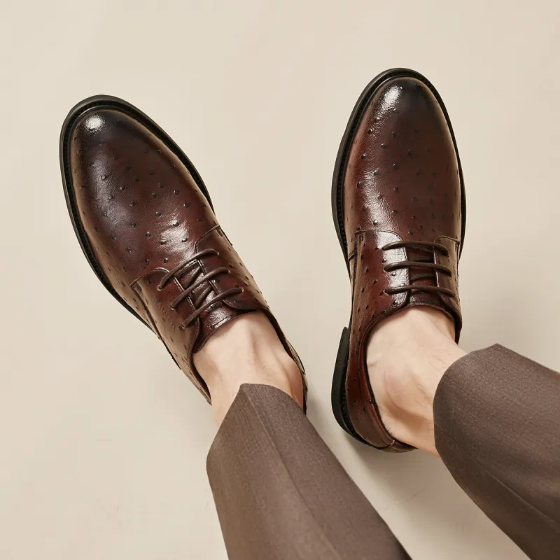 KAISER Dress Shoes Men Low Top Black/Brown-5