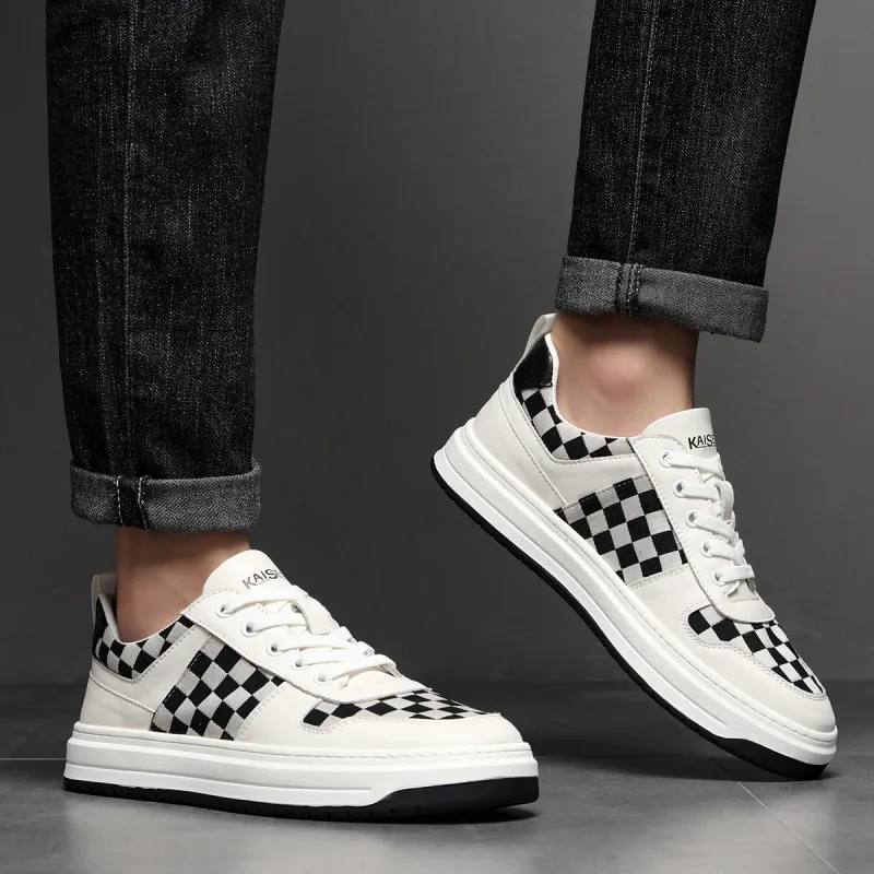 KAISER Abrasion Resistant Cushioning Low Top Casual Shoes Men's Black White-7