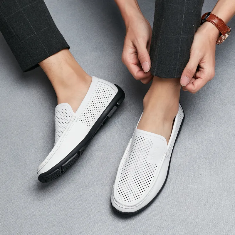KAISER Gommino Loafers Men's White-8