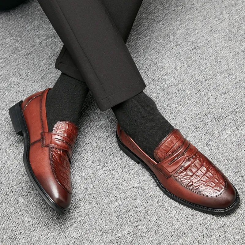 KAISER Dress Shoes Men Low Top Brown/Brown-6