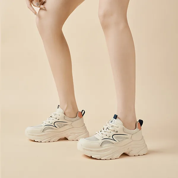 KAISER Cushioned Wear-Resistant Breathable Balanced Lightweight Height Increasing Low-Top Chunky Sneakers Women's-5