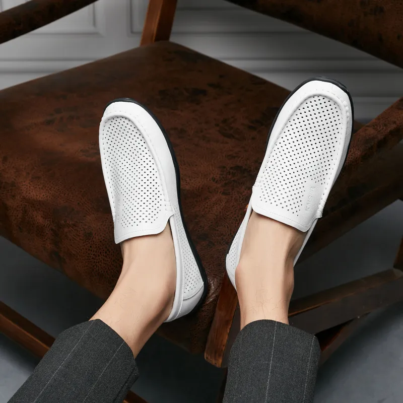 KAISER Gommino Loafers Men's White-6