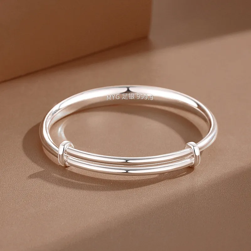 MIAOYINGE 999 Fine Silver Bangles Women's-1