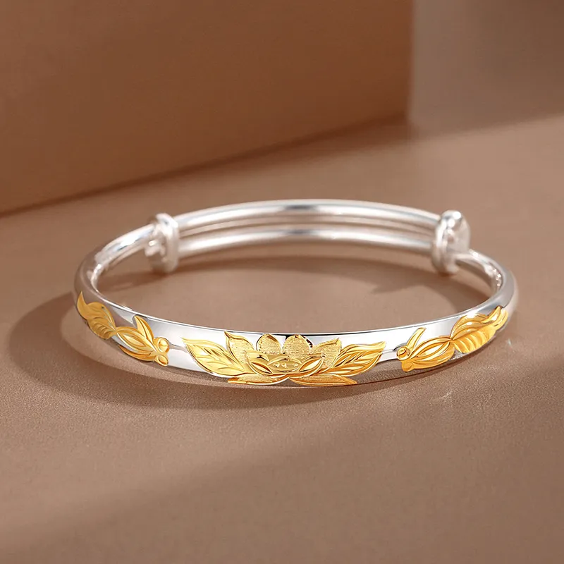 MIAOYINGE 999 Fine Silver Bangles Women's-3