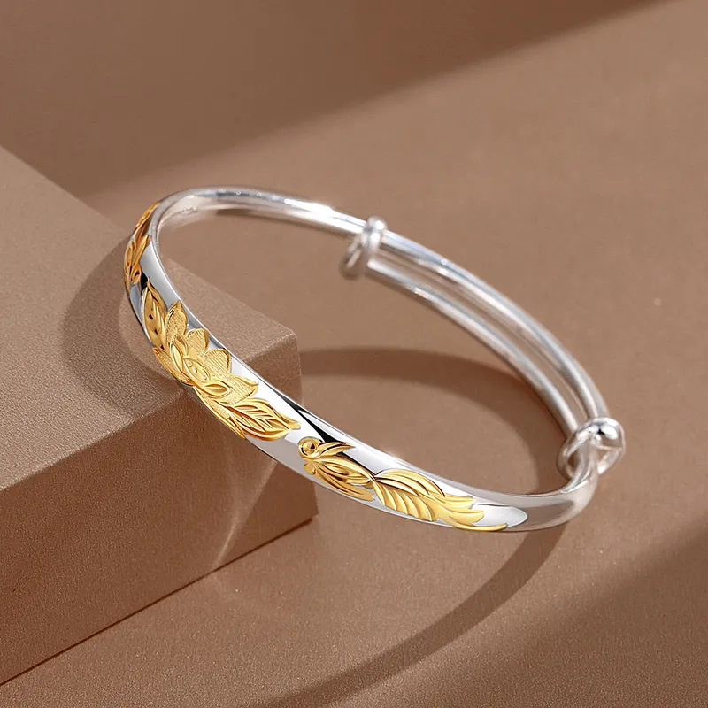 MIAOYINGE 999 Fine Silver Bangles Women's-4