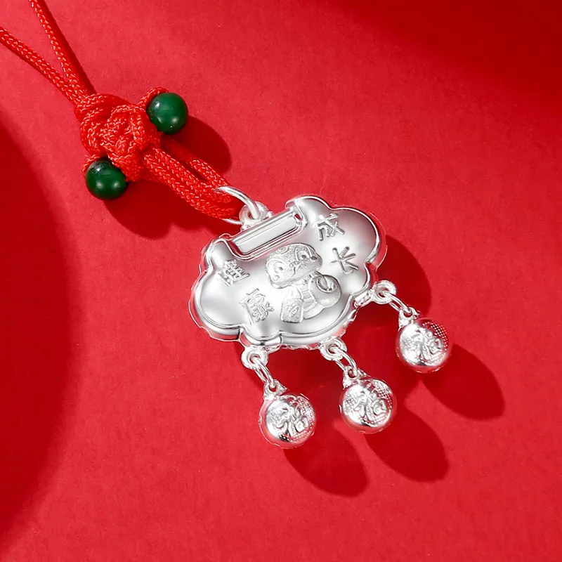 MIAOYINGE 999 Fine Silver Necklaces Kids'-2