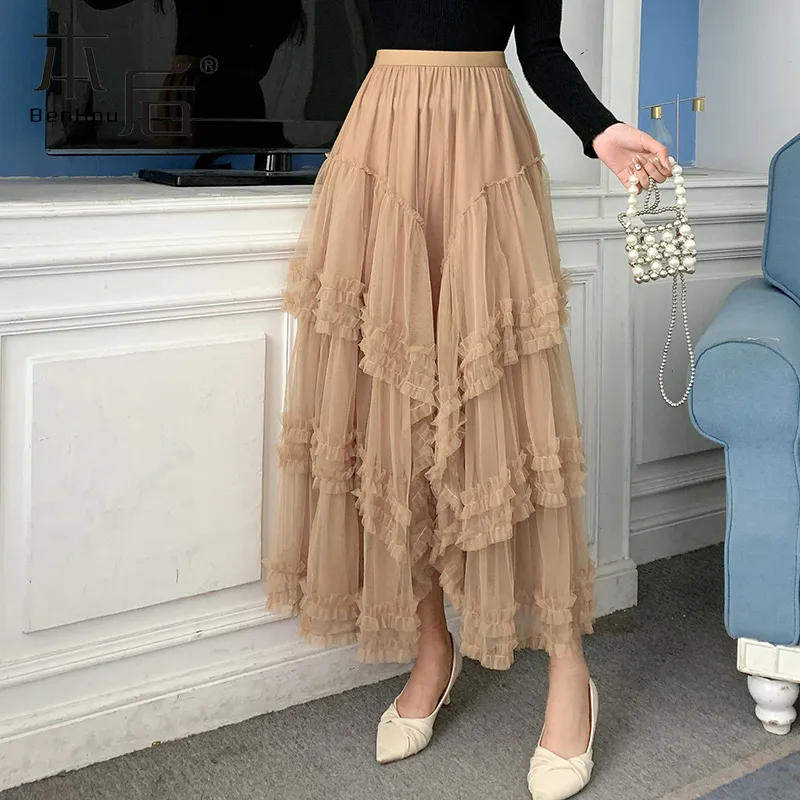 Benhou Casual Long Skirts Women's-2