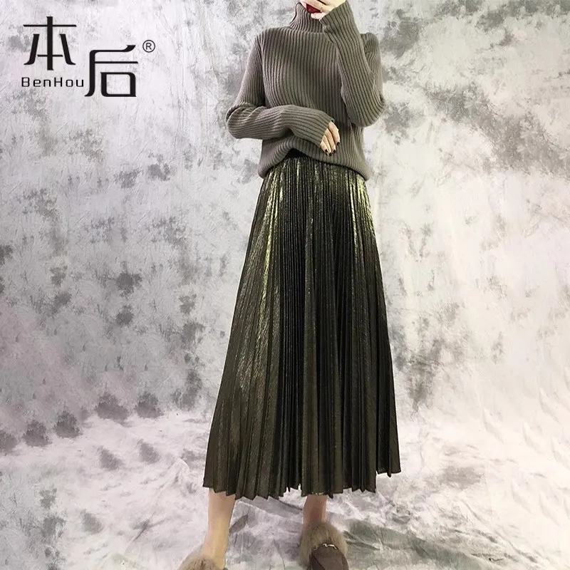 Benhou Casual Long Skirts Women's-7