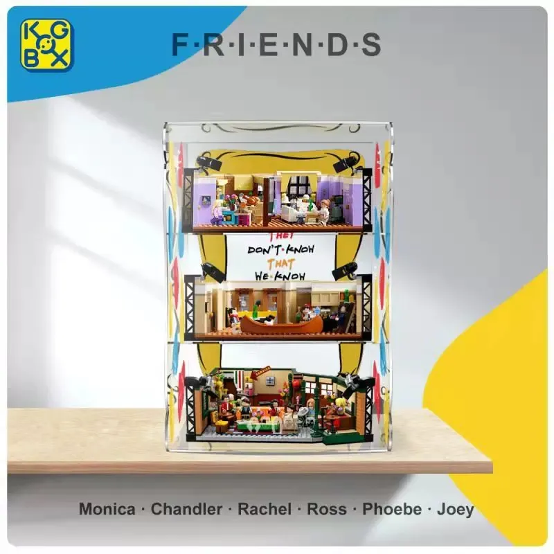 KGBOX Building Block 10292 'Friends' Apartment Figure Transparent Display Case Coffee Shop Acrylic Model Accessories-7