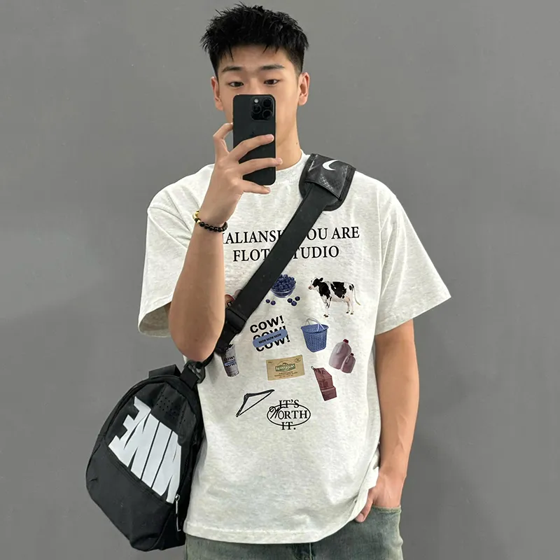 Aimilian T Shirt Unisex White Gray-3
