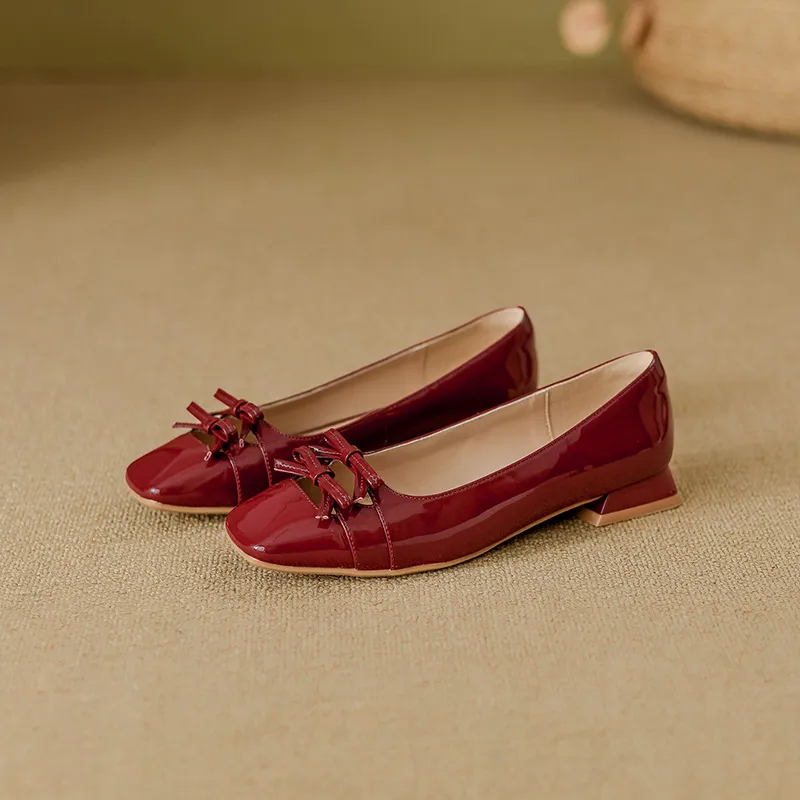 Aimilian Casual Single Shoes 2CM Women's Burgundy-1