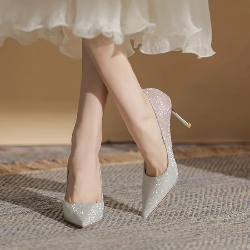 Aimilian Slim Heel High Heels 8CM Women's Pink/Multicolor-4