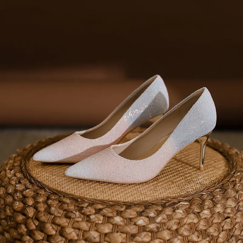 Aimilian Slim Heel High Heels 8CM Women's Pink/Multicolor-3