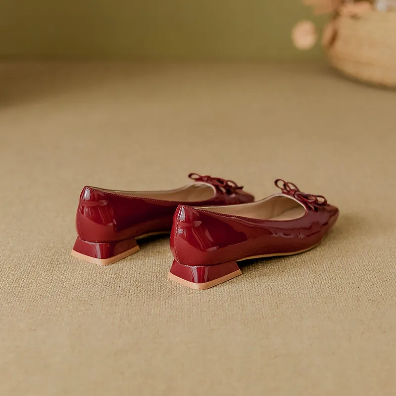 Aimilian Casual Single Shoes 2CM Women's Burgundy-2