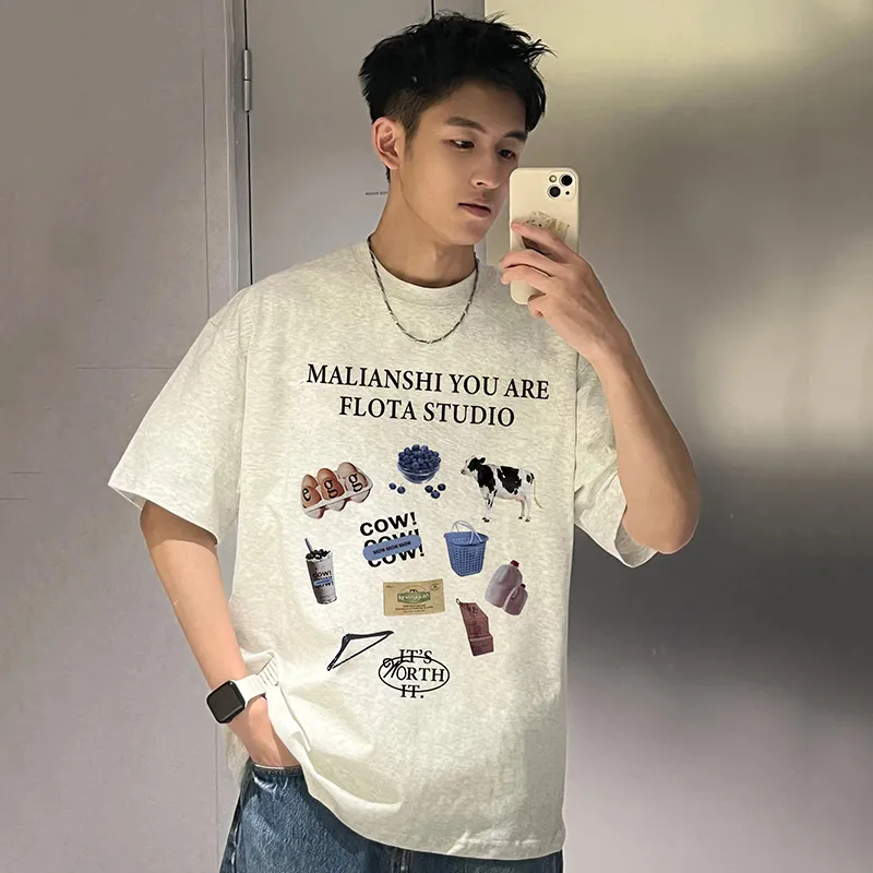 Aimilian T Shirt Unisex White Gray-4