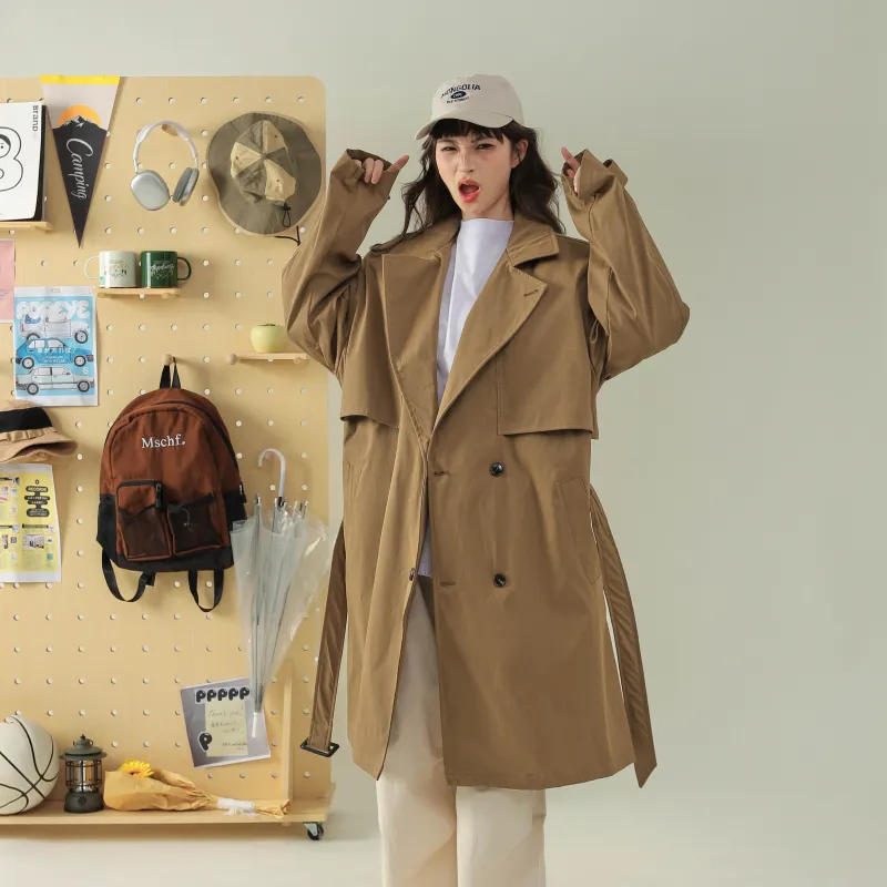 LIVINGTOWN Trench Coats Unisex-4