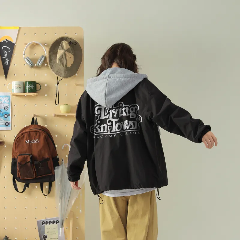 LIVINGTOWN Jacket Unisex Beige Blue-4