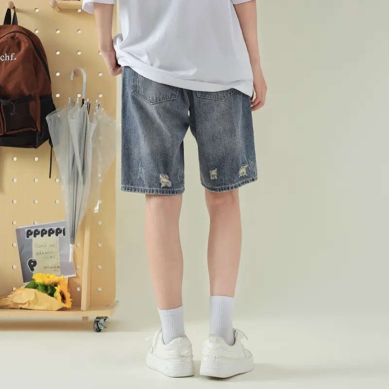 LIVINGTOWN Denim Shorts Unisex Blue-4