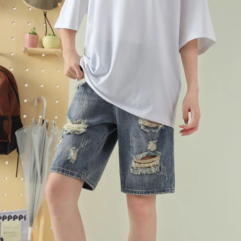 LIVINGTOWN Denim Shorts Unisex Blue-3