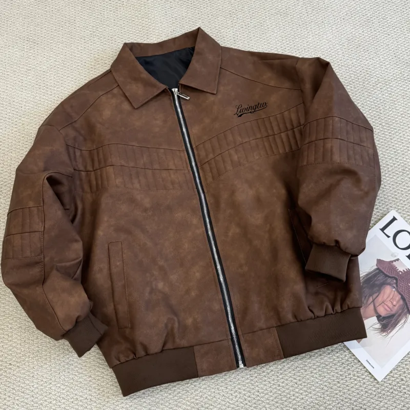 LIVINGTOWN Leather Jacket Unisex-6