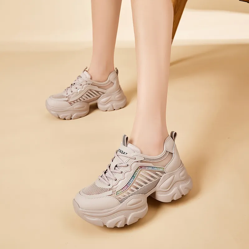 ST&SAT Wear-Resistant Slip-Resistant Low-Top Chunky Sneakers Women's-9