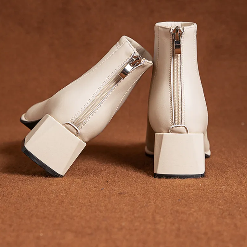 DAPHNE Ankle Boots Women's White-4