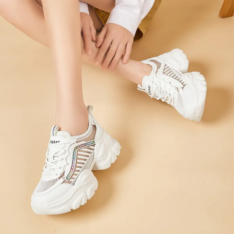 ST&SAT Wear-Resistant Slip-Resistant Low-Top Chunky Sneakers Women's-4
