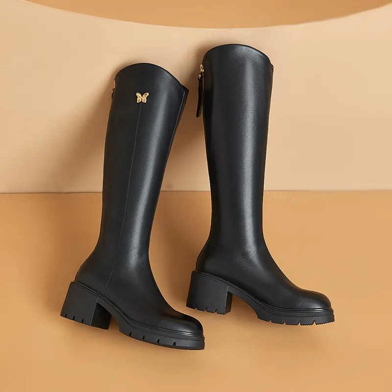 DAPHNE Slim Boots Knee-high Boots 6cm Women's-11