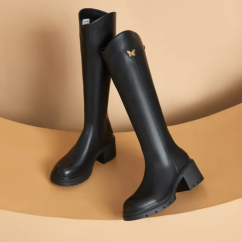 DAPHNE Slim Boots Knee-high Boots 6cm Women's-13