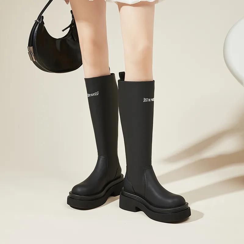 DAPHNE Knee high Boots 6cm Women's Black-4